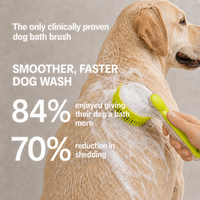 Labrador being lathered with the green PawSuds brush